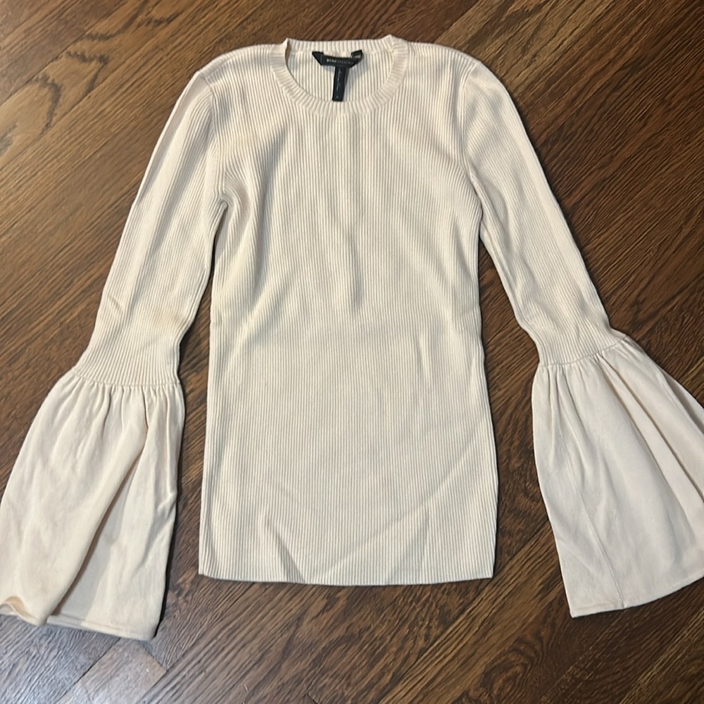 BCBGMaxAzria Cream Bell Sleeve Blouse - Picture 6 of 8
